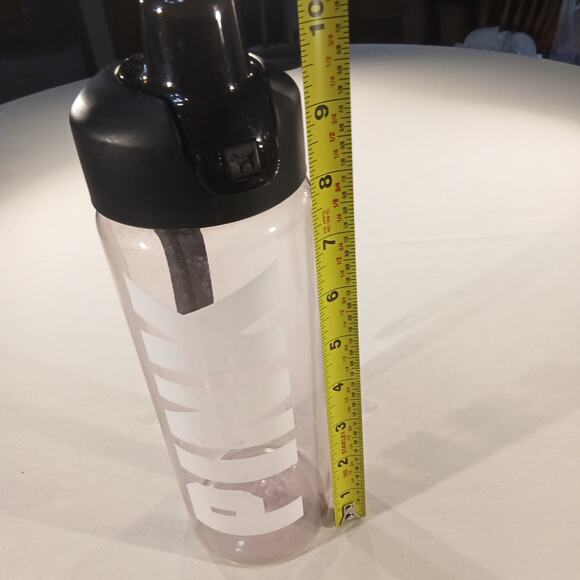 Victoria’s Secret PINK Water Bottle Pink Logo Black Lid w/ Strap 24oz - Picture 4 of 4